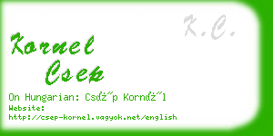 kornel csep business card